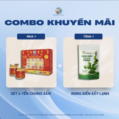 COMBO SET 6 YẾN CHƯNG SẴN TẶNG RONG BIỂN SẤY LẠNH